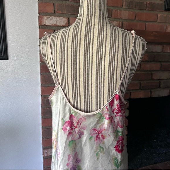 VTG Oscar de la Renta Floral Maxi Satin Slip Dress Sz L - Picture 7 of 10